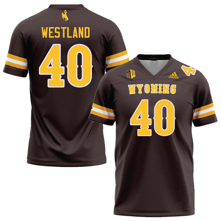 Wyoming Cowboys #40 Tyce Westland College Football Jerseys,Uniforms-Brown